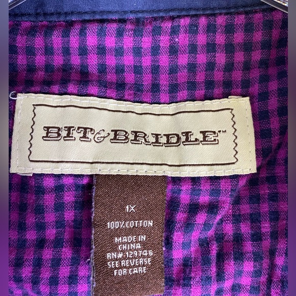 Bit & Bridle Pearl Snap Shirt Jacket Shacket - Picture 7 of 14